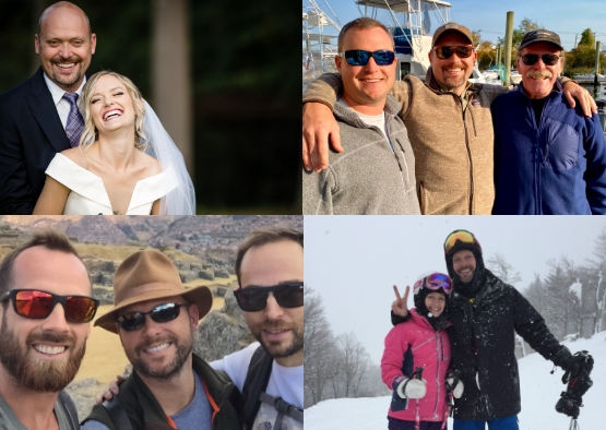 Collage of images of Doctor Sorrentino with family and friends