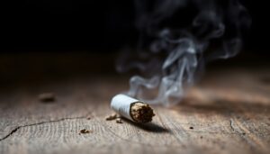 a burning cigarette